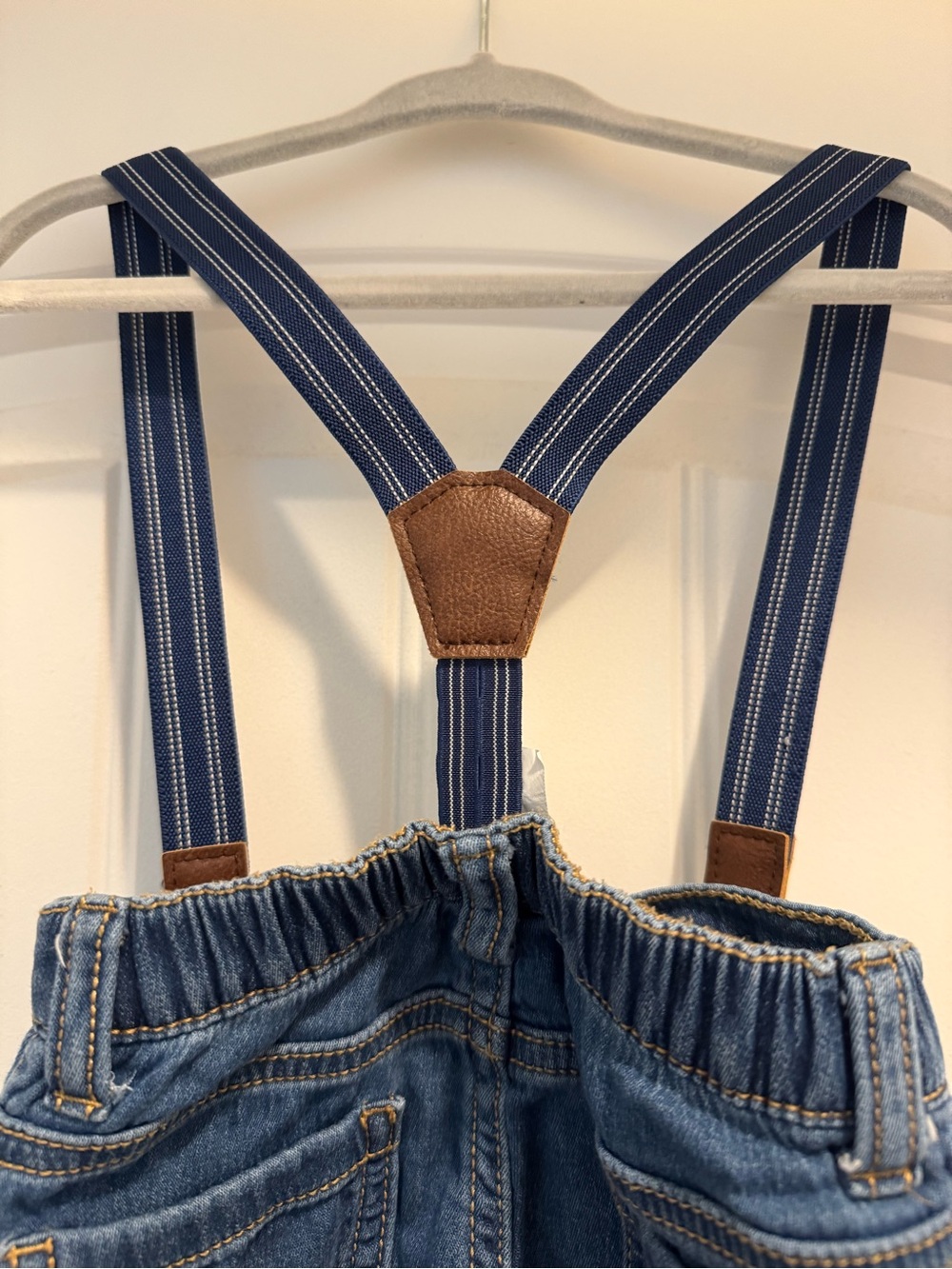 Blue Denim Jeans with Suspenders - Picture 6 of 8